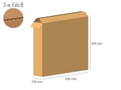 Cardboard box 620x120x520 - with Flaps (Fefco 201) - Single Wall (3-layer)