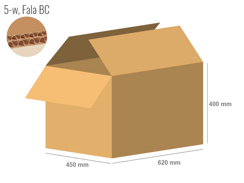 Cardboard box 620x450x400 - with Flaps (Fefco 201) - Double Wall (5-layer)