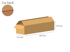 Cardboard box 625x175x135 - with Flaps (Fefco 201) - Single Wall (3-layer)