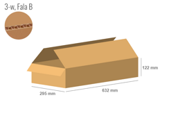 Cardboard box 632x295x122 - with Flaps (Fefco 201) - Single Wall (3-layer)