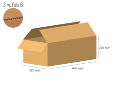 Cardboard box 640x320x220 - with Flaps (Fefco 201) - Single Wall (3-layer)