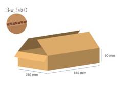 Cardboard box 640x380x90 - with Flaps (Fefco 201) - Single Wall (3-layer)