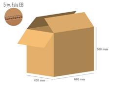 Cardboard box 640x430x500 - with Flaps (Fefco 201) - Double Wall (5-layer)