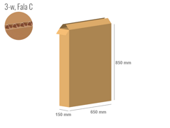 Cardboard box 650x150x850 - with Flaps (Fefco 201) - Single Wall (3-layer)