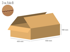 Cardboard box 650x450x180 - with Flaps (Fefco 201) - Single Wall (3-layer)