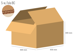 Cardboard box 650x600x400 - with Flaps (Fefco 201) - Double Wall (5-layer)