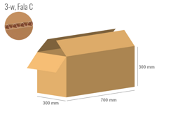 Cardboard box 700x300x300 - with Flaps (Fefco 201) - Single Wall (3-layer)