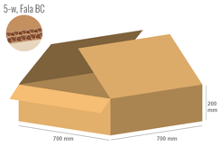 Cardboard box 700x700x200 - with Flaps (Fefco 201) - Double Wall (5-layer)