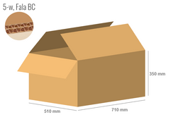 Cardboard box 710x510x350 - with Flaps (Fefco 201) - Double Wall (5-layer)