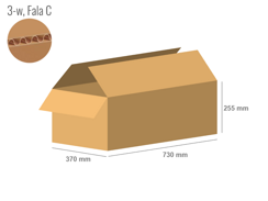 Cardboard box 730x370x255 - with Flaps (Fefco 201) - Single Wall (3-layer)