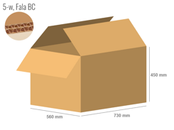 Cardboard box 730x560x450 - with Flaps (Fefco 201) - Double Wall (5-layer)