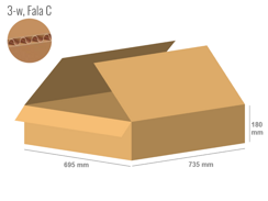 Cardboard box 735x695x180 - with Flaps (Fefco 201) - Single Wall (3-layer)