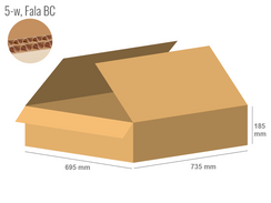 Cardboard box 735x695x185 - with Flaps (Fefco 201) - Double Wall (5-layer)