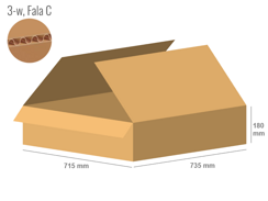 Cardboard box 735x715x180 - with Flaps (Fefco 201) - Single Wall (3-layer)