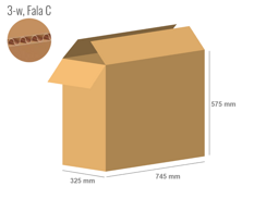 Cardboard box 745x325x575 - with Flaps (Fefco 201) - Single Wall (3-layer)