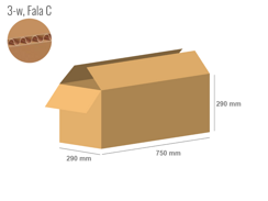 Cardboard box 750x290x290 - with Flaps (Fefco 201) - Single Wall (3-layer)