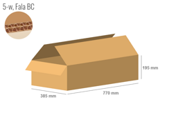 Cardboard box 770x385x195 - with Flaps (Fefco 201) - Double Wall (5-layer)