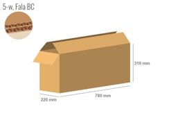 Cardboard box 780x220x310 - with Flaps (Fefco 201) - Double Wall (5-layer)