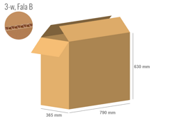 Cardboard box 790x365x630 - with Flaps (Fefco 201) - Single Wall (3-layer)