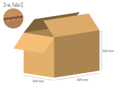 Cardboard box 820x550x520 - with Flaps (Fefco 201) - Single Wall (3-layer)