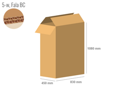 Cardboard box 830x450x1080 - with Flaps (Fefco 201) - Double Wall (5-layer)