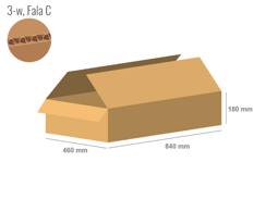 Cardboard box 840x460x180 - with Flaps (Fefco 201) - Single Wall (3-layer)