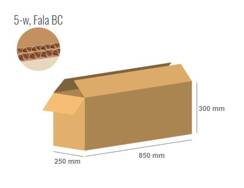 Cardboard box 850x250x300 - with Flaps (Fefco 201) - Double Wall (5-layer)