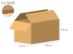 Cardboard box 850x510x460 - with Flaps (Fefco 201) - Double Wall (5-layer)