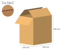 Cardboard box 850x630x900 - with Flaps (Fefco 201) - Single Wall (3-layer)