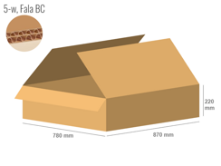 Cardboard box 870x780x220 - with Flaps (Fefco 201) - Double Wall (5-layer)