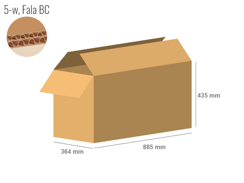 Cardboard box 885x364x435 - with Flaps (Fefco 201) - Double Wall (5-layer)