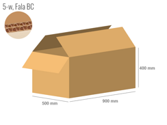 Cardboard box 900x500x400 - with Flaps (Fefco 201) - Double Wall (5-layer)