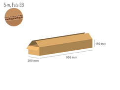 Cardboard box 950x200x110 - with Flaps (Fefco 201) - Double Wall (5-layer)