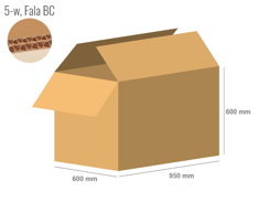 Cardboard box 950x600x600 - with Flaps (Fefco 201) - Double Wall (5-layer)