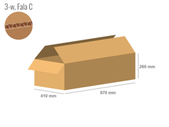 Cardboard box 970x410x260 - with Flaps (Fefco 201) - Single Wall (3-layer)