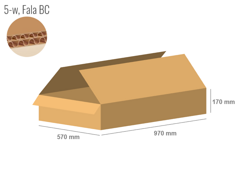 Cardboard box 970x570x170 - with Flaps (Fefco 201) - Double Wall (5-layer)