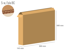 Cardboard box 990x145x680 - with Flaps (Fefco 201) - Double Wall (5-layer)