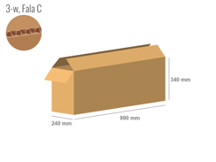 Cardboard box 990x240x340 - with Flaps (Fefco 201) - Single Wall (3-layer)