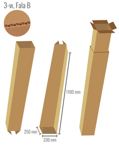 Pudełka teleskopowe 330x250x1100-2000 - Fefco 320