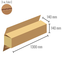 Pudełko kartonowe 1300x140x140 z klapami na zakład - Klapowe Fefco 203