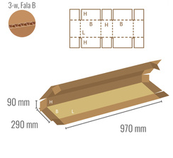 Pudełko kartonowe 970x290x90 - Fefco 409