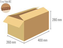 Pudełko z tektury 5-warstwowej 400x260x280 - Klapowe Fefco 201