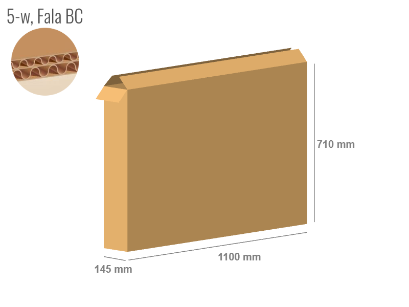 Cardboard box 1100x145x710 - with Flaps (Fefco 201) - Double Wall (5-layer)