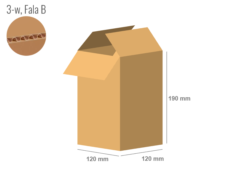 Cardboard box 120x120x190 - with Flaps (Fefco 201) - Single Wall (3-layer)