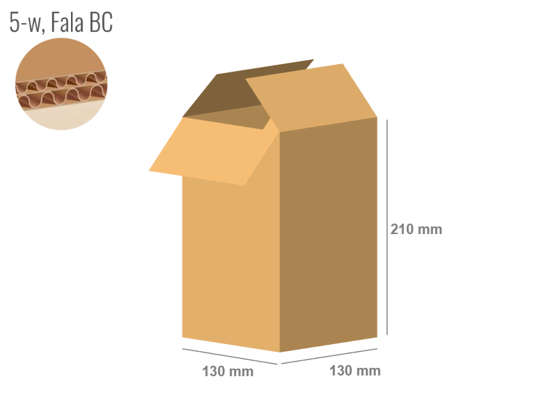 Cardboard box 130x130x210 - with Flaps (Fefco 201) - Double Wall (5-layer)