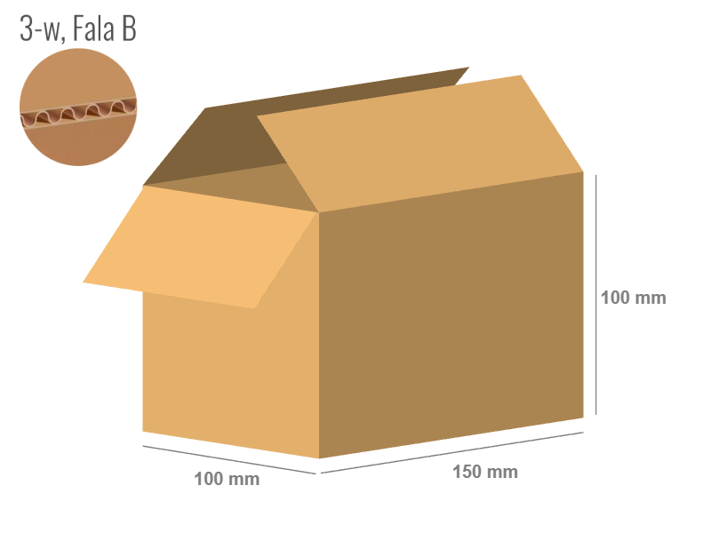 Cardboard box 150x100x100 - with Flaps (Fefco 201) - Single Wall (3-layer)
