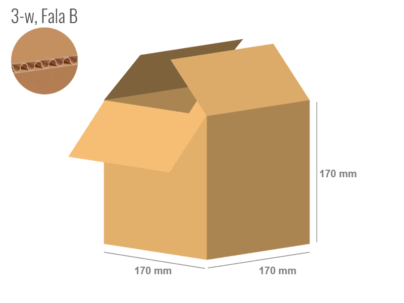 Cardboard box 170x170x170 - with Flaps (Fefco 201) - Single Wall (3-layer)