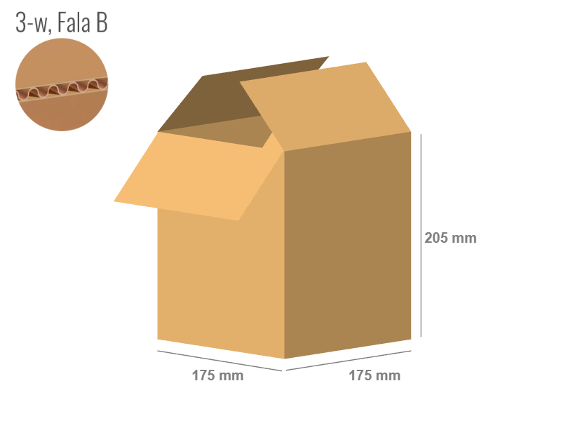 Cardboard box 175x175x205 - with Flaps (Fefco 201) - Single Wall (3-layer)