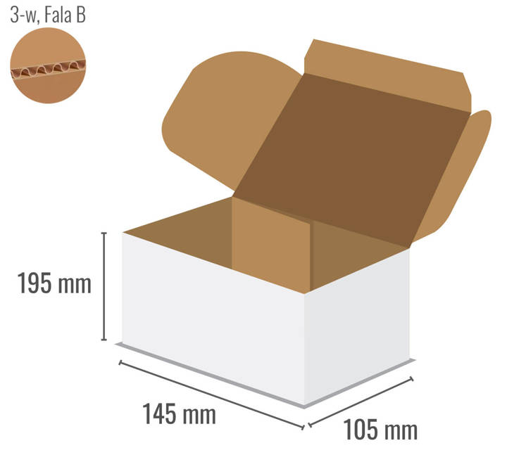 Cardboard box 195x145x90 - with Flaps (Fefco 201) - 3-layer (3w)