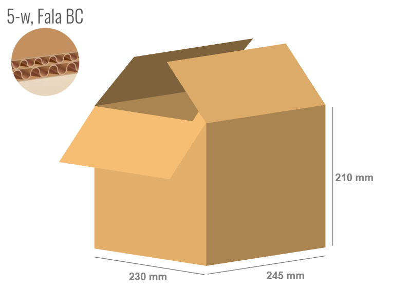 Cardboard box 245x230x210 - with Flaps (Fefco 201) - Double Wall (5-layer)